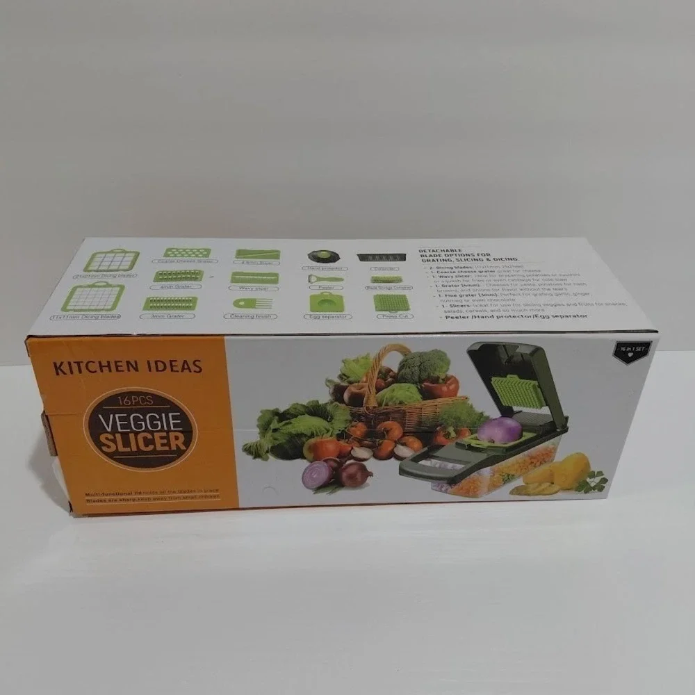 16 In 1 Vegetable Fruit Kitchen Chopper Cutter Food Onion Veggie Dicer Slicer
